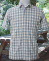Gewaschener Indigo-Creme-Gingham