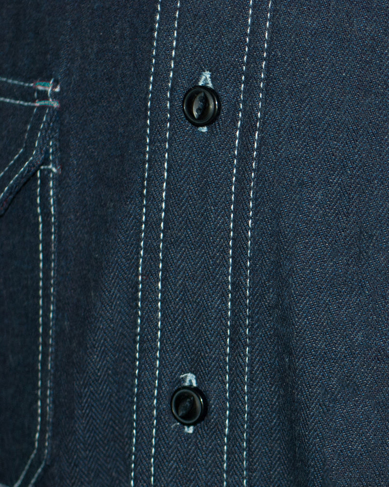 Denim indigo à chevrons