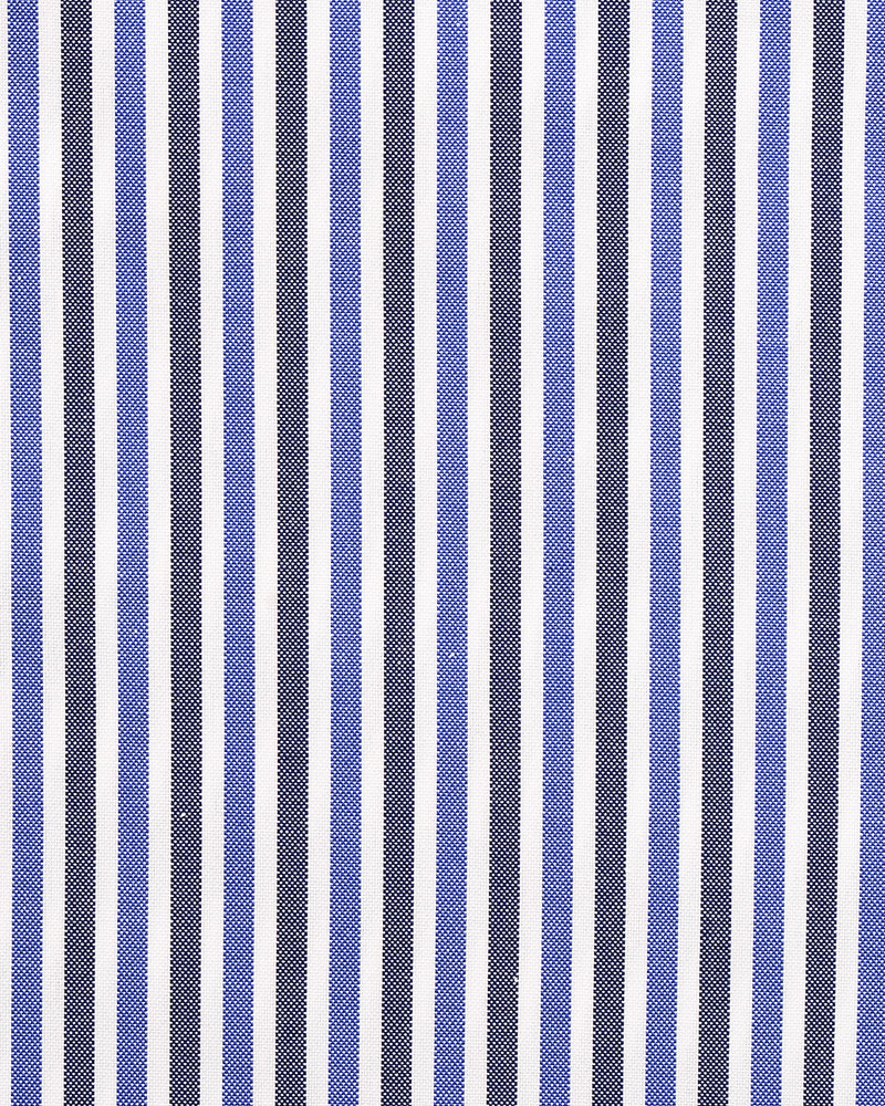 Brembana Hemd mit weißen und blauen Bonbonstreifen