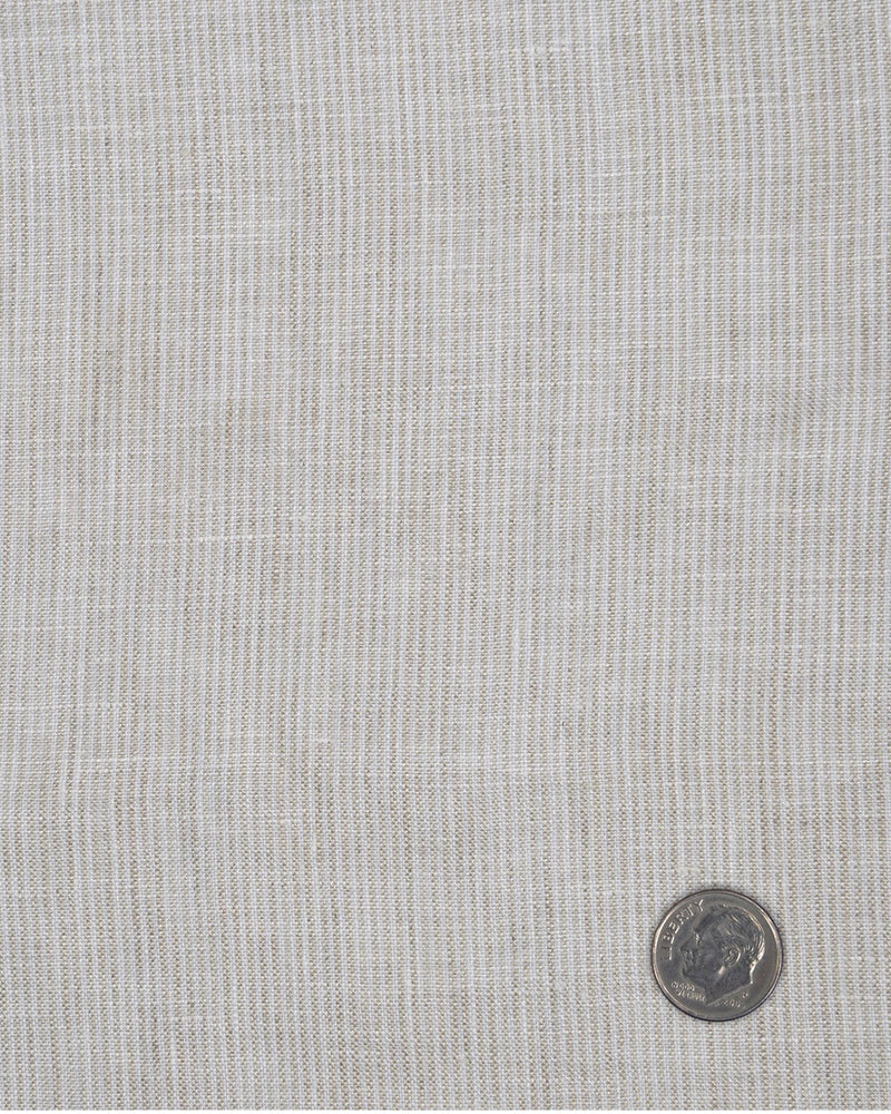 Ecru White Dress Stripes Linen