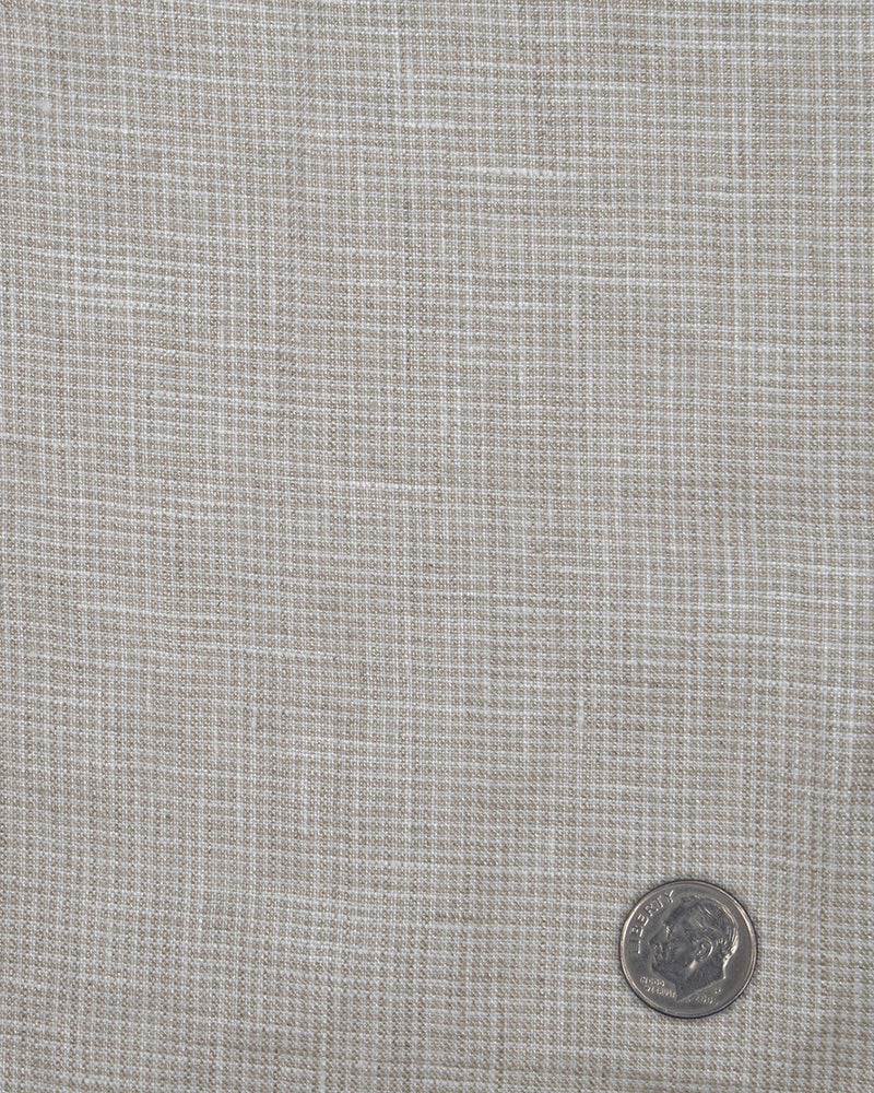 Irish Linen: Ecru White Mini Houndstooth Checks