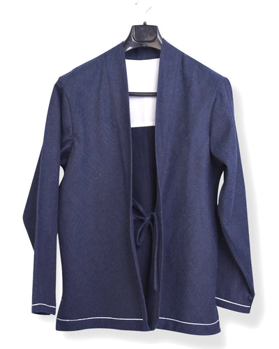 Luxire Noragi / Kimono in Indigo-Fischgrät