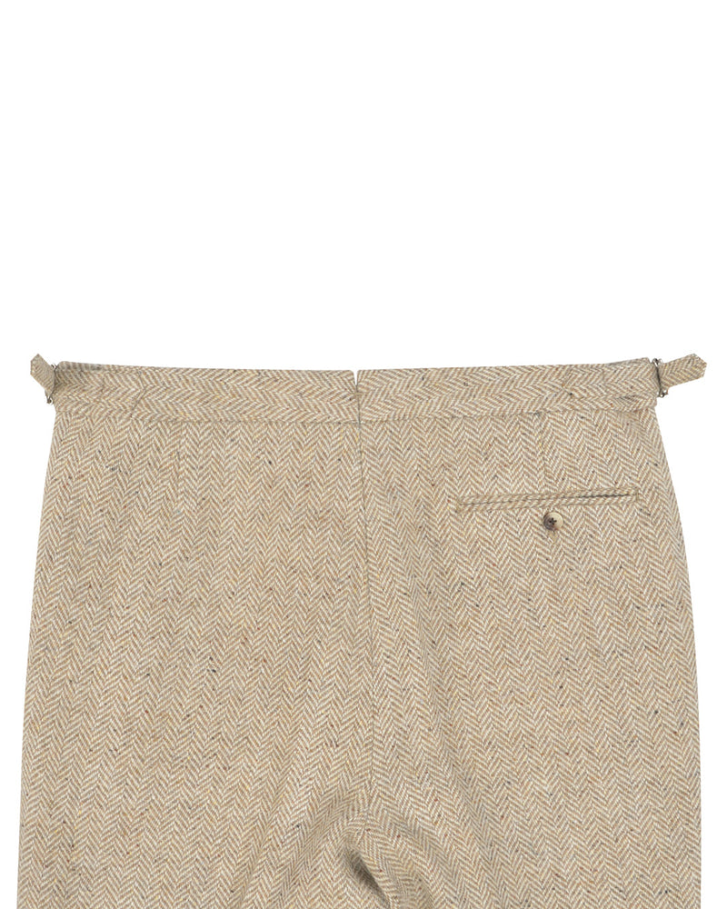 Molloy Herringbone Donegal Tweed Hose - Hellbraun