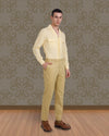 Anzughose aus weichem Twill in sanftem Senfgelb