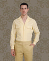 Anzughose aus weichem Twill in sanftem Senfgelb