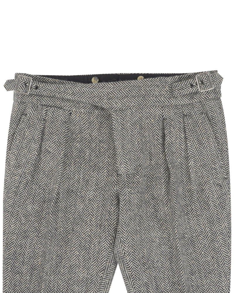 Molloy Herringbone Donegal Tweed Hose - Grau