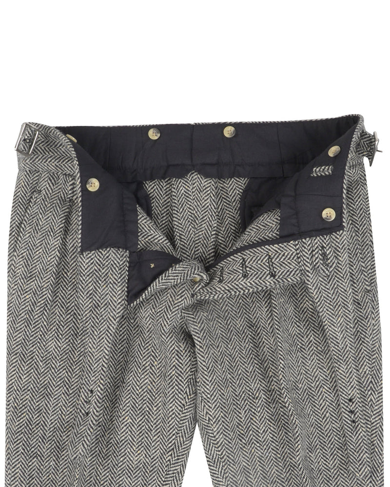 Molloy Herringbone Donegal Tweed Hose - Grau
