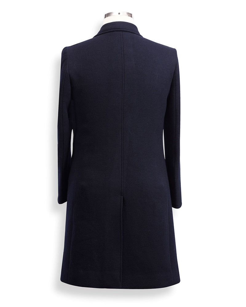 Manteau bleu marine en laine Luxire