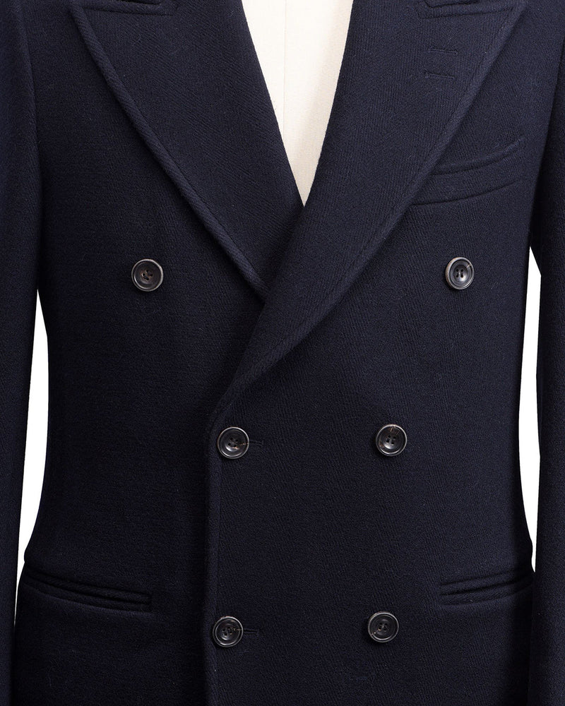 Manteau bleu marine en laine Luxire