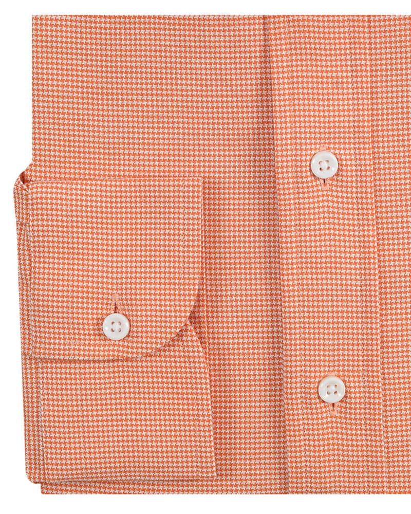 Orangefarbenes Hahnentritt-Shirt