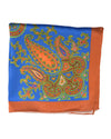 Pocket Square- Paisley Creeper On Blue