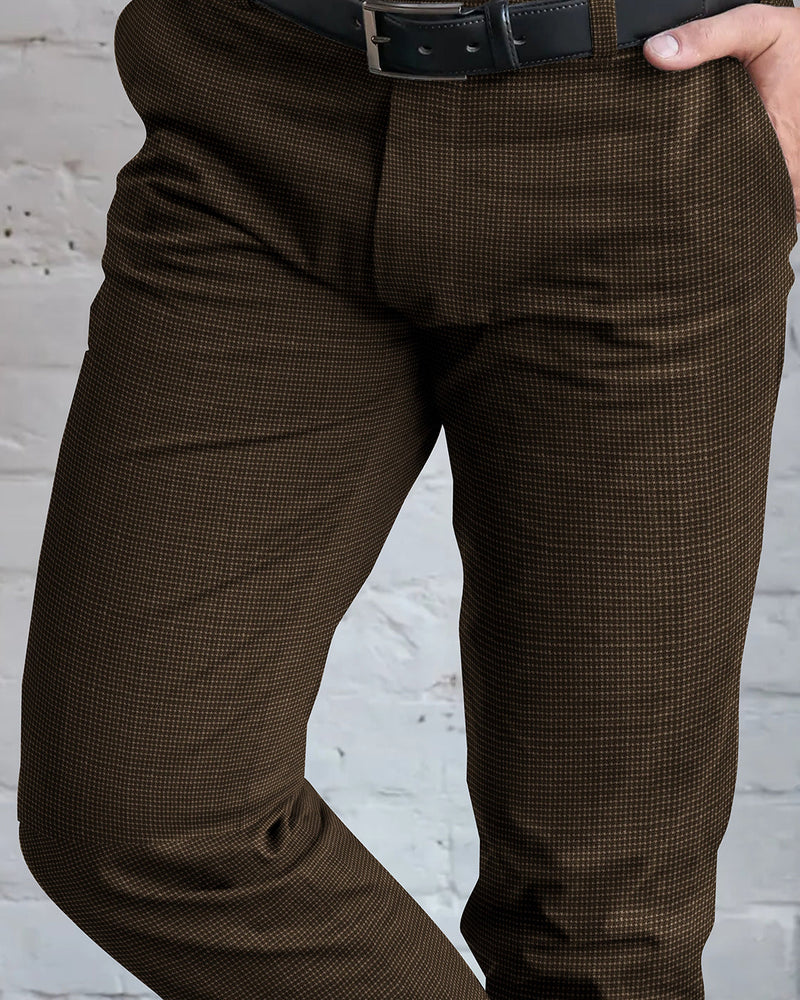 Drapers Tobacco Brown Micro Houndstooth Hose