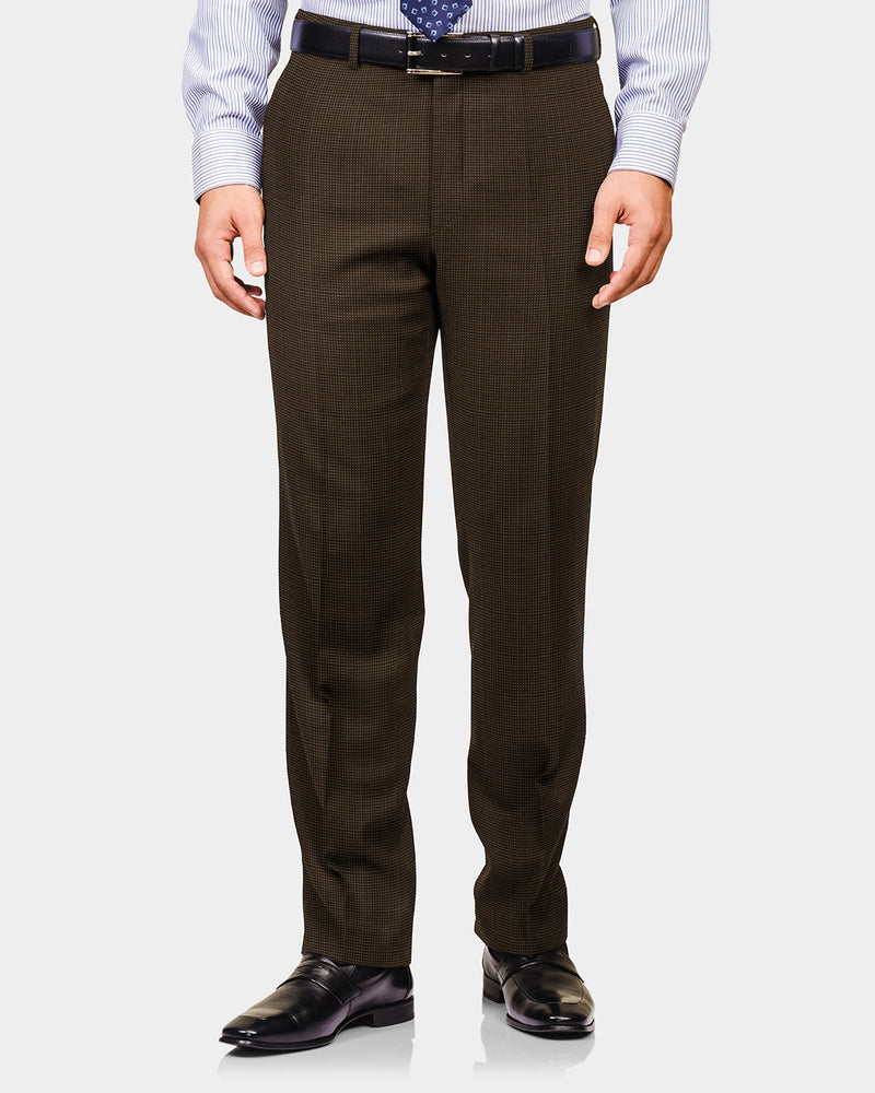Drapers Tobacco Brown Micro Houndstooth Hose