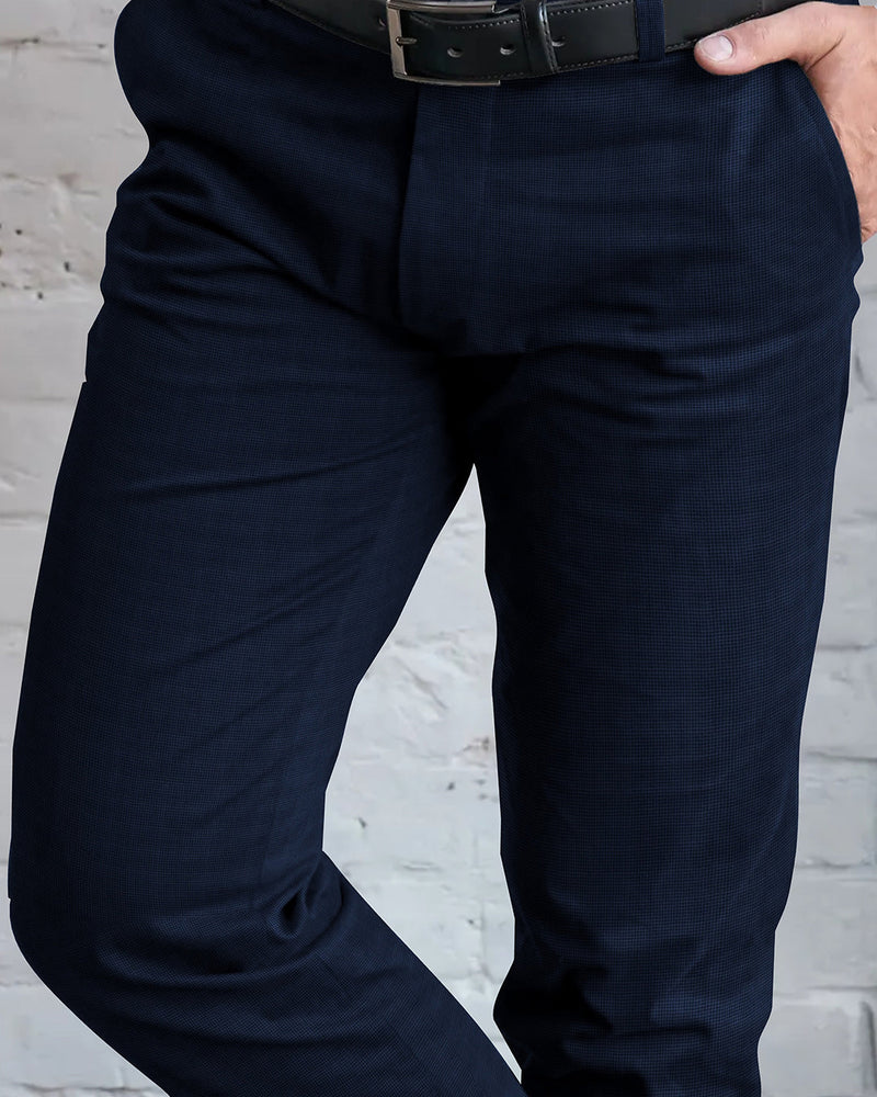VBC Hose mit Mini-Karos in Blau und Schwarz