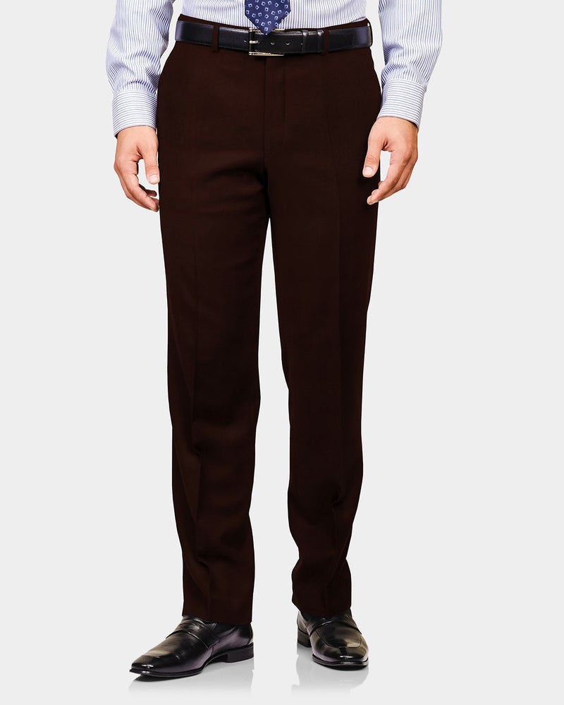 Dunkelbraune, dehnbare Chino