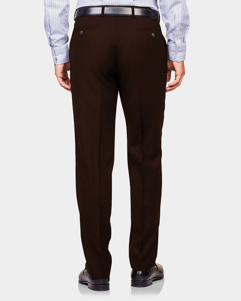 Dunkelbraune, dehnbare Chino