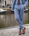 Tweed à carreaux bleu clair Dugdale