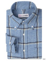 Dugdale Hellblaues Fensterscheiben-Tweed-Hemd