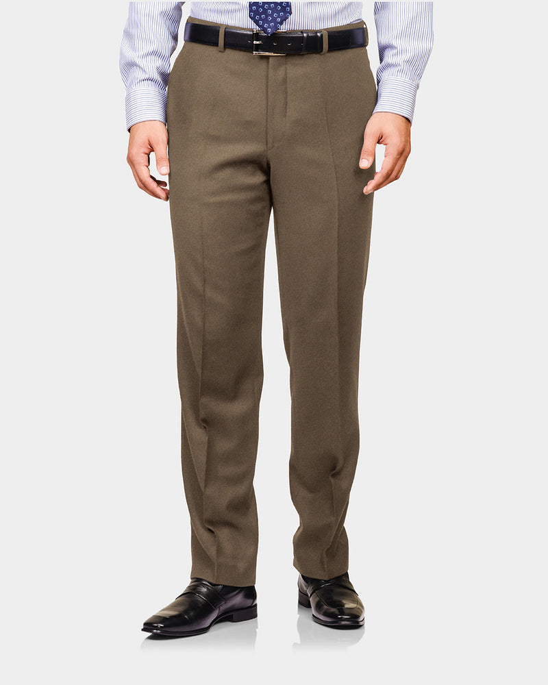 Khakifarbener, dehnbarer Denim