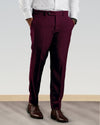 Dugdale Maroon Wollflanell-Anzughose