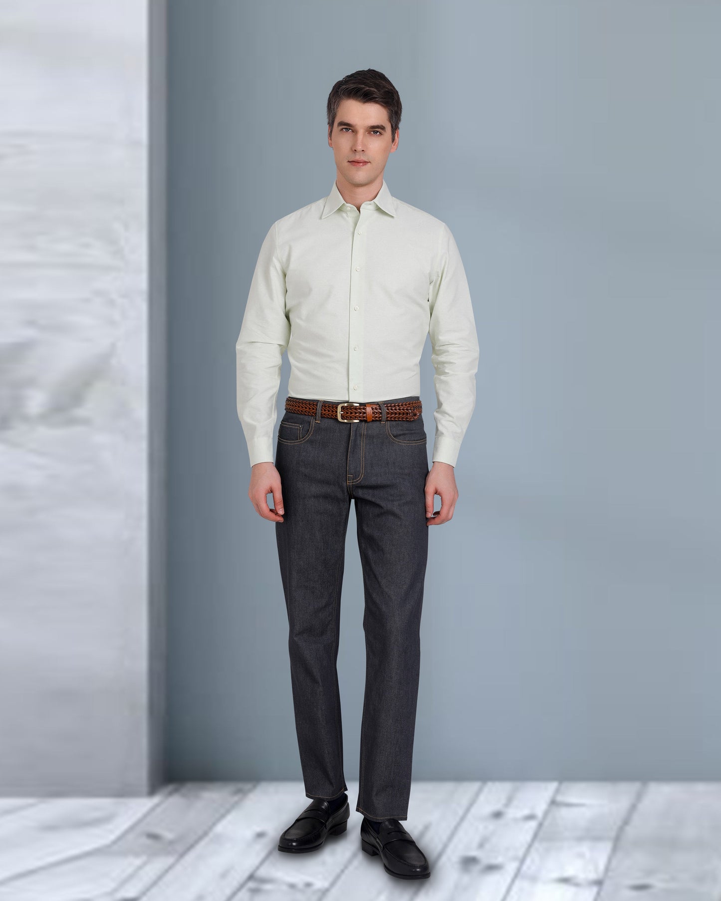 EZS Pale Green Classic Oxford Shirt