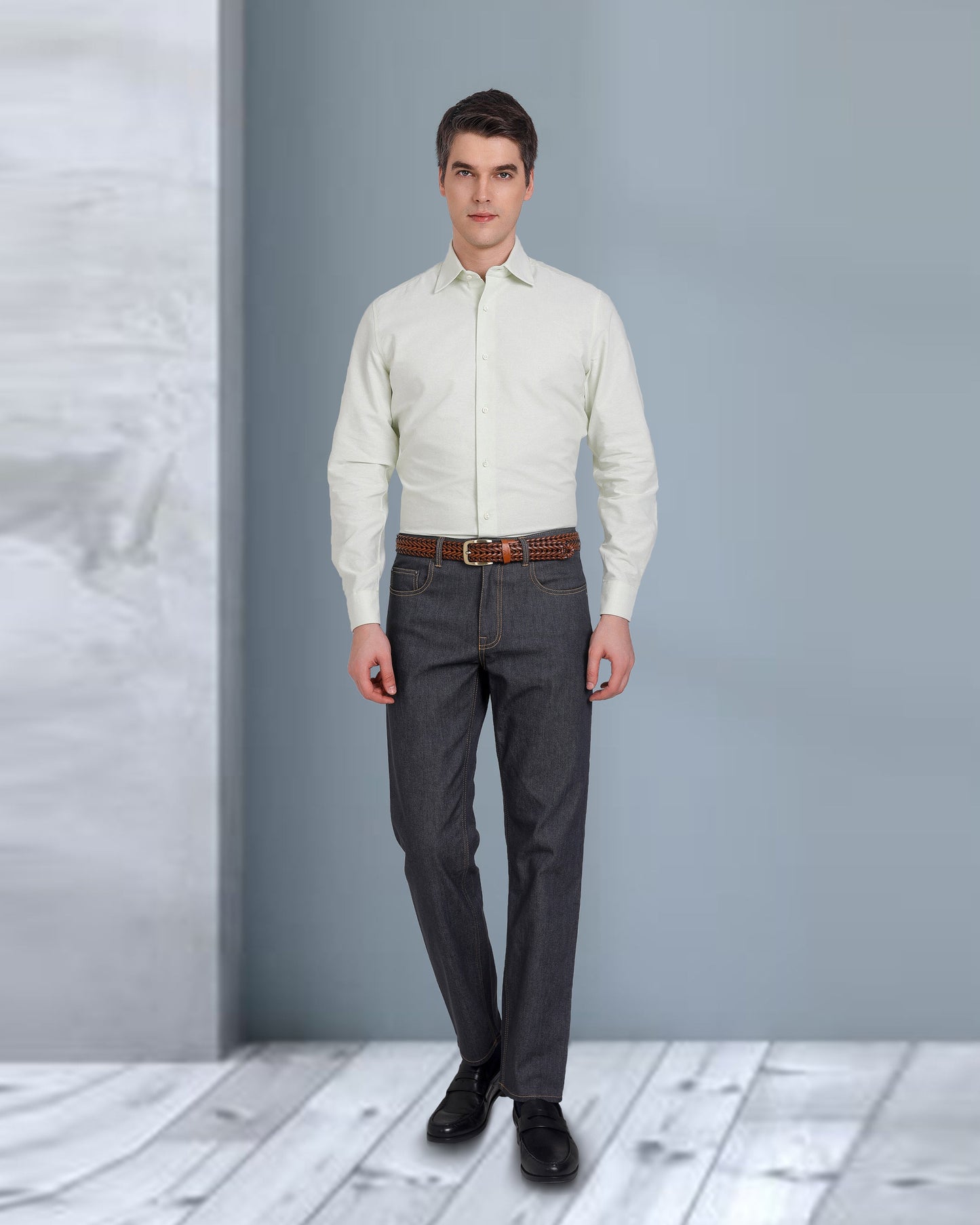 EZS Pale Green Classic Oxford Shirt