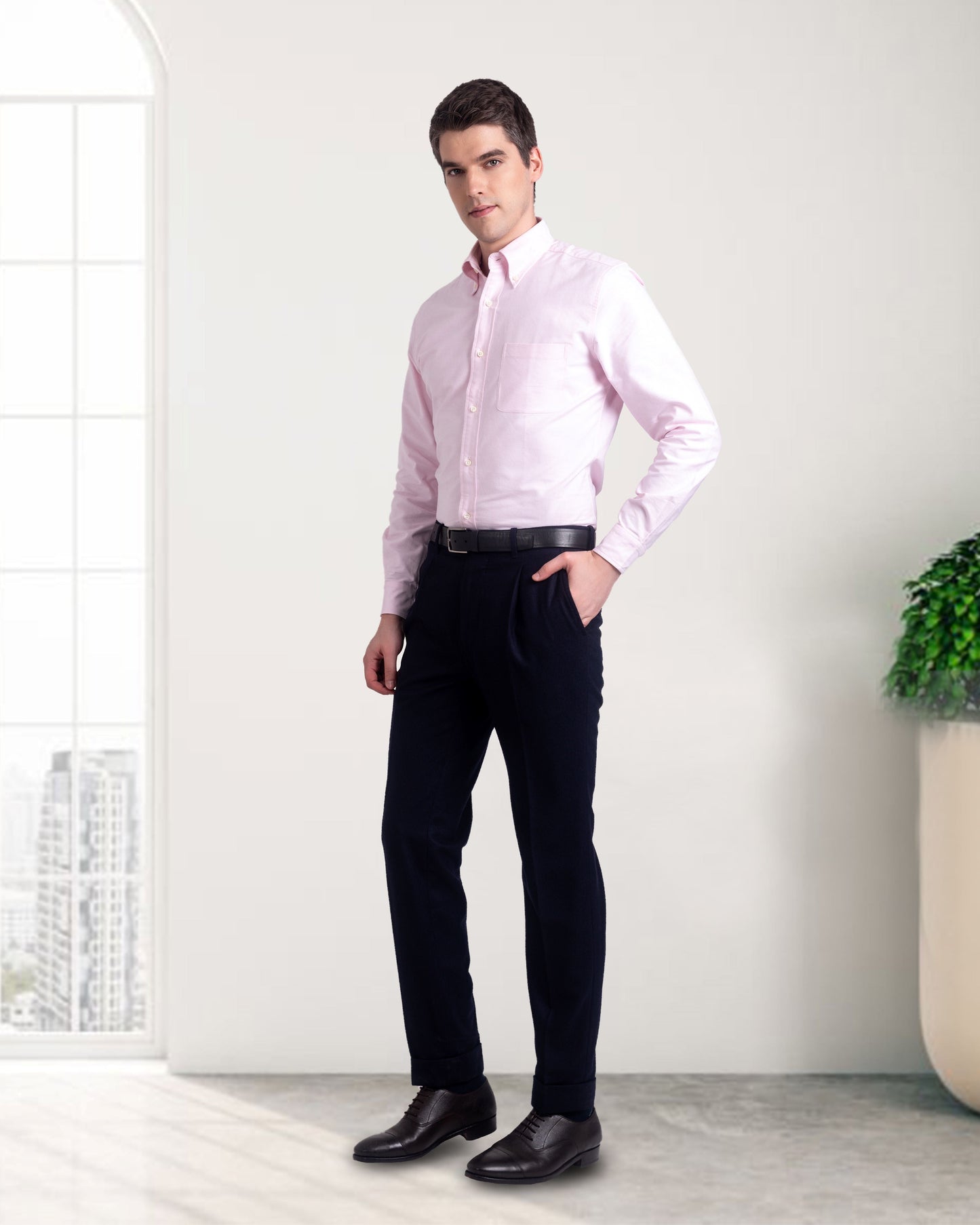 EZS Pale Pink Oxford Shirt