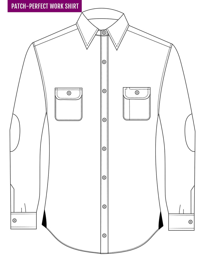 Dunkelblaues Flanell-Arbeitshemd