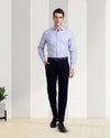 Plissierte Flanellhose Vitale Barberis Canonico in Dunkelmarineblau