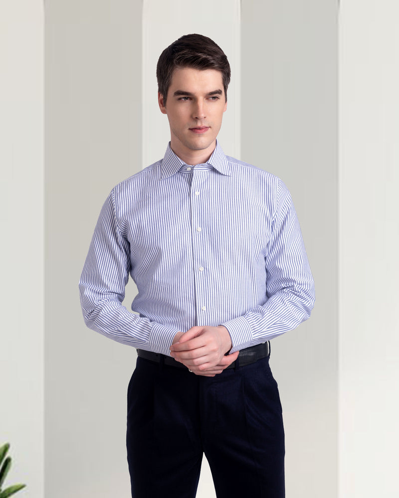 Plissierte Flanellhose Vitale Barberis Canonico in Dunkelmarineblau