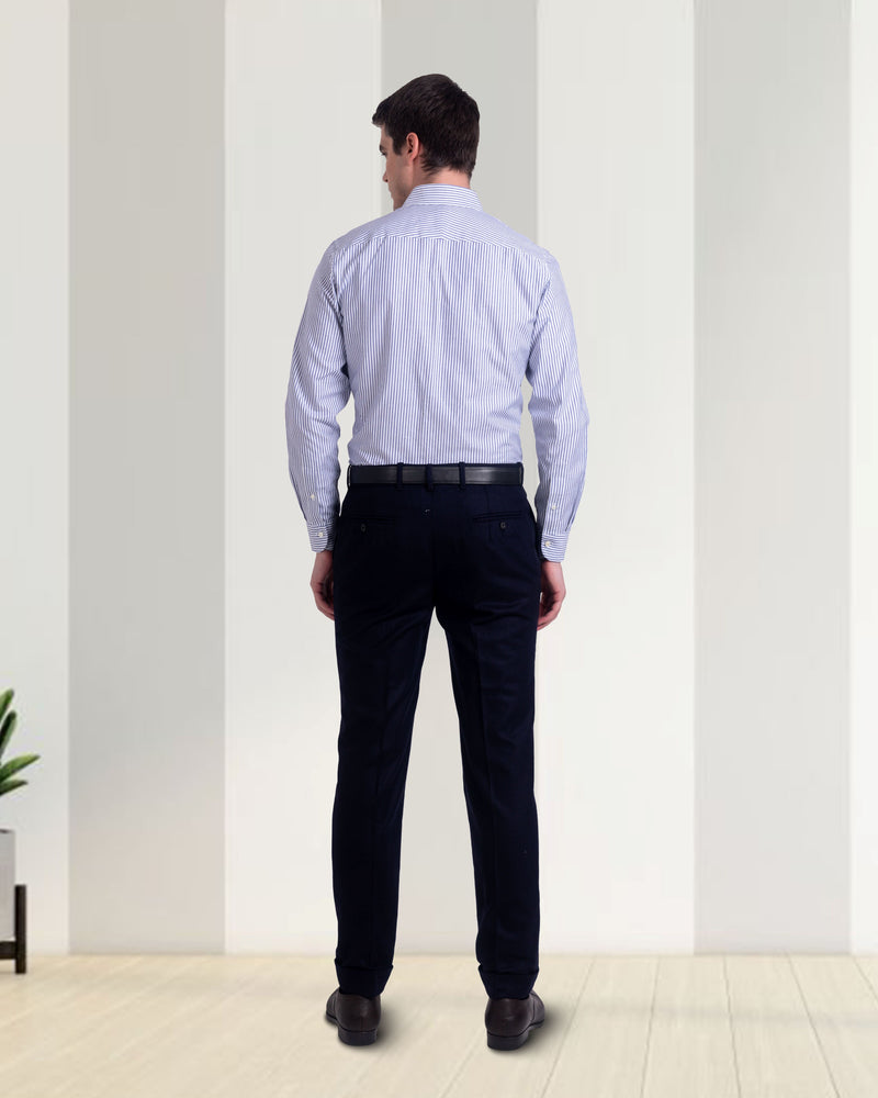 Plissierte Flanellhose Vitale Barberis Canonico in Dunkelmarineblau
