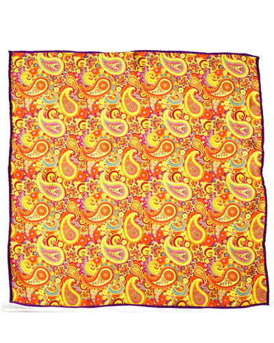 Lila Gold Paisley Einstecktuch