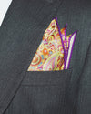 Purple Gold Paisley Pocket Square