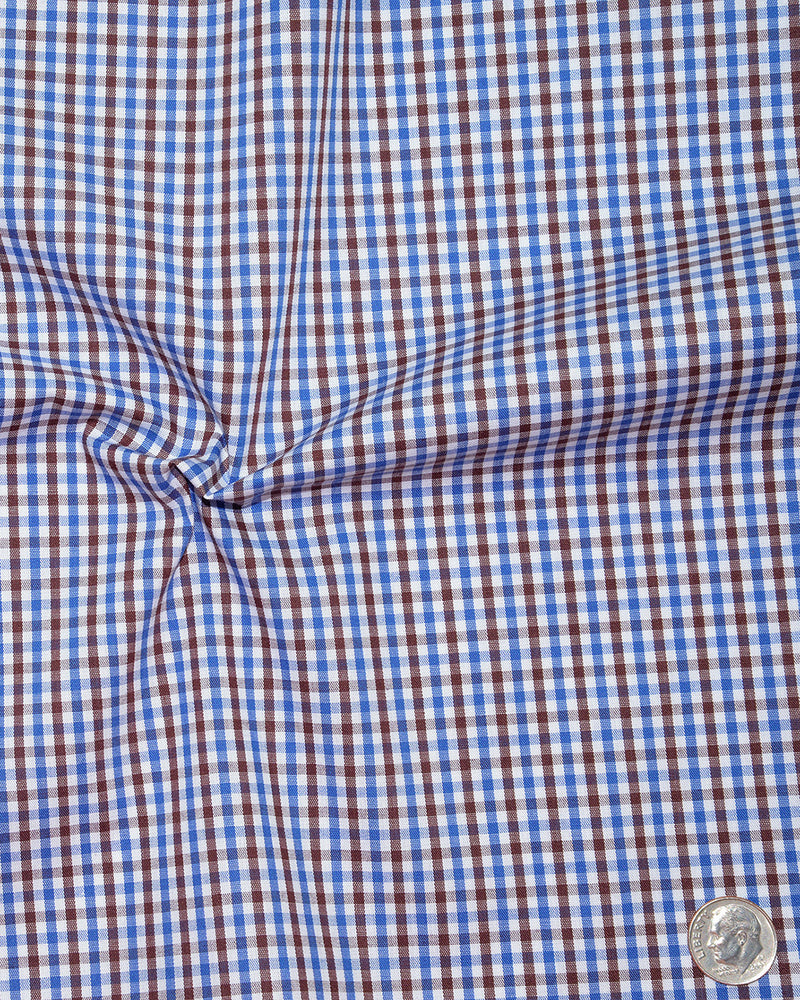 Blau-Braun-weiße Gingham-Karos