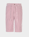 Short en seersucker à rayures Bengal rose rouge et blanches