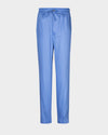 Pantalon à cordon de serrage en sergé bleu cobalt clair
