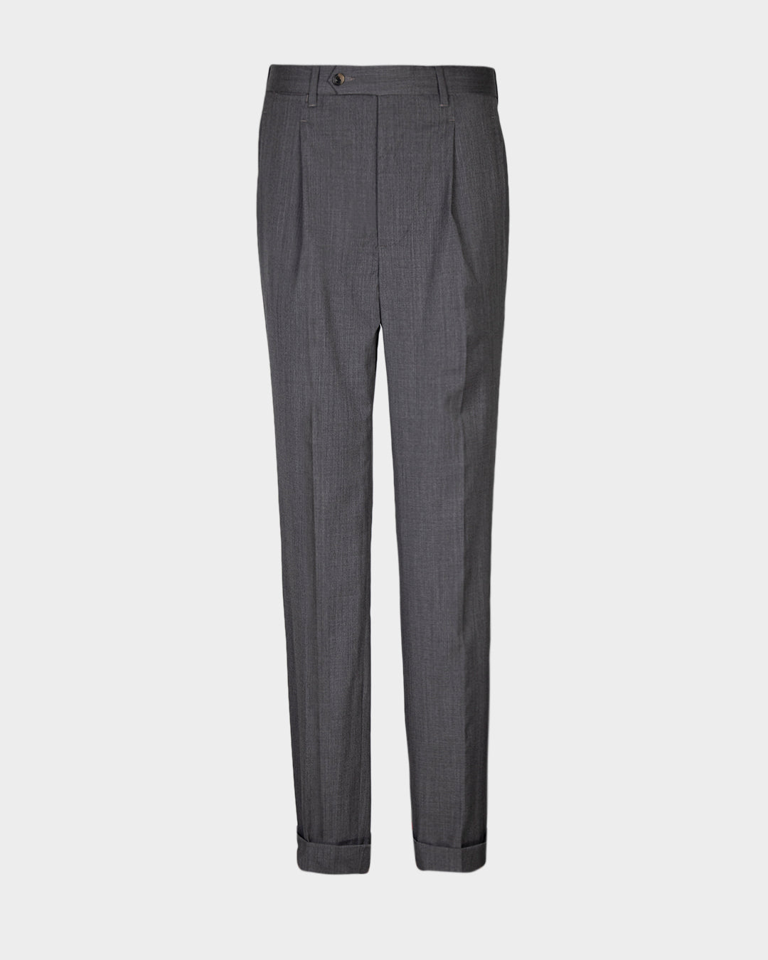 EZS Washable Wool Pants: Plain Mid Grey