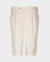 Linen Cotton Canvas: Jute Brown Shorts