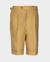 Goldgelbe Leinenshorts