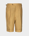 Goldish Yellow Linen Shorts