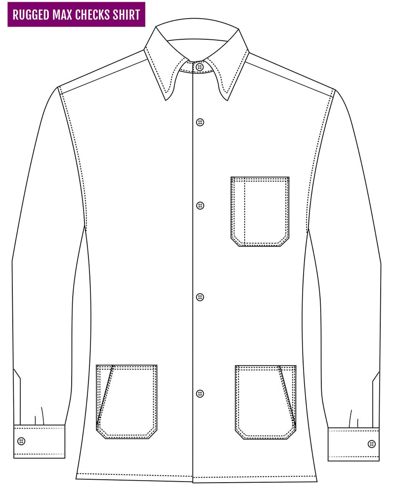 Navy Shepherd Check On Grey Flannel Work Shirt