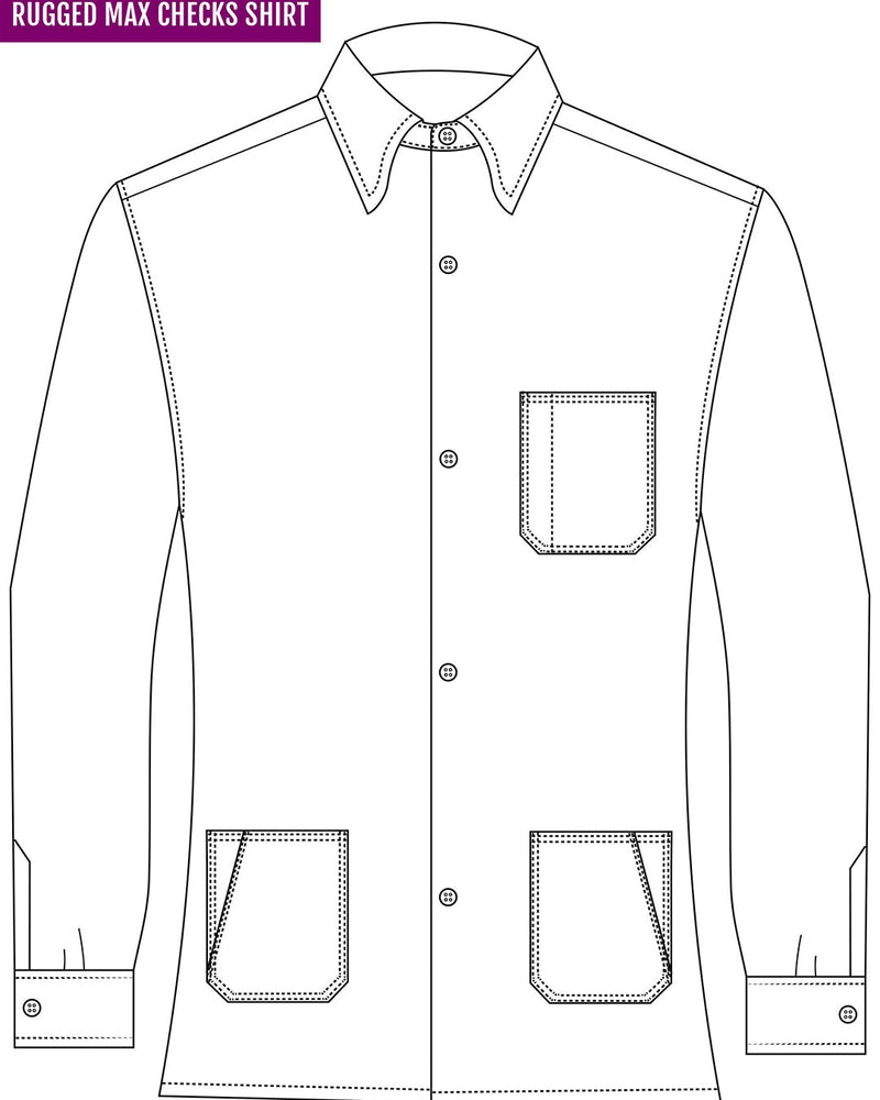Tattersall-Flanell-Arbeitshemd in Rotbronze, Marineblau