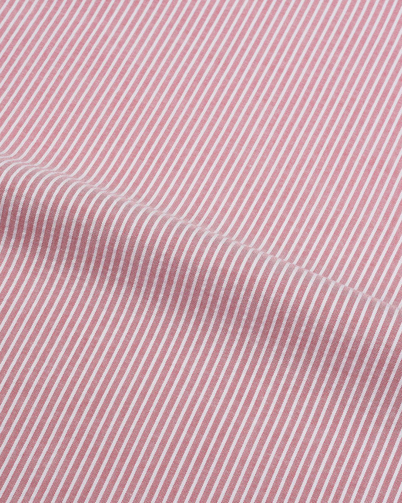 Pale Red White Pin Stripes Seersucker