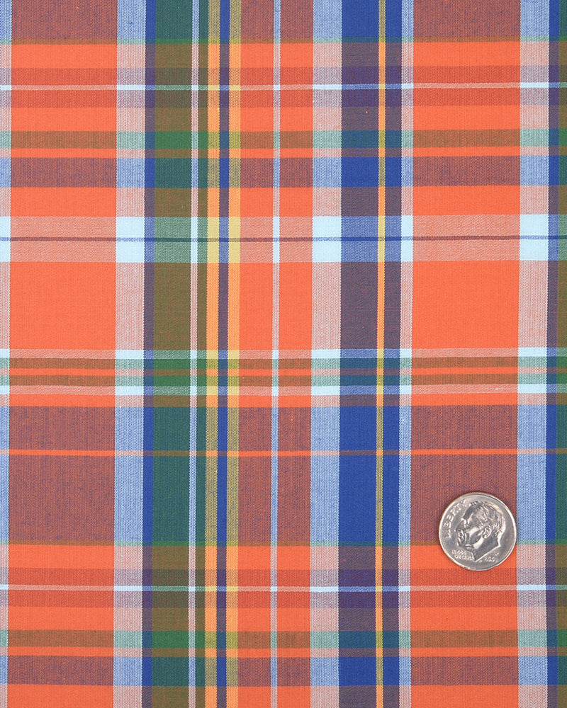 Orange Grün Blau Madras-Karos