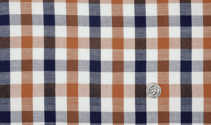 Navy Mustard Macro Gingham Checks