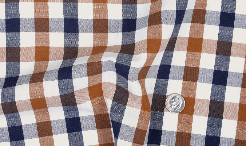 Navy Mustard Macro Gingham Checks