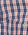 Marine-Orange-Weiß-Tartan-Karos