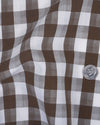Braun-weiße Makro-Gingham-Karos