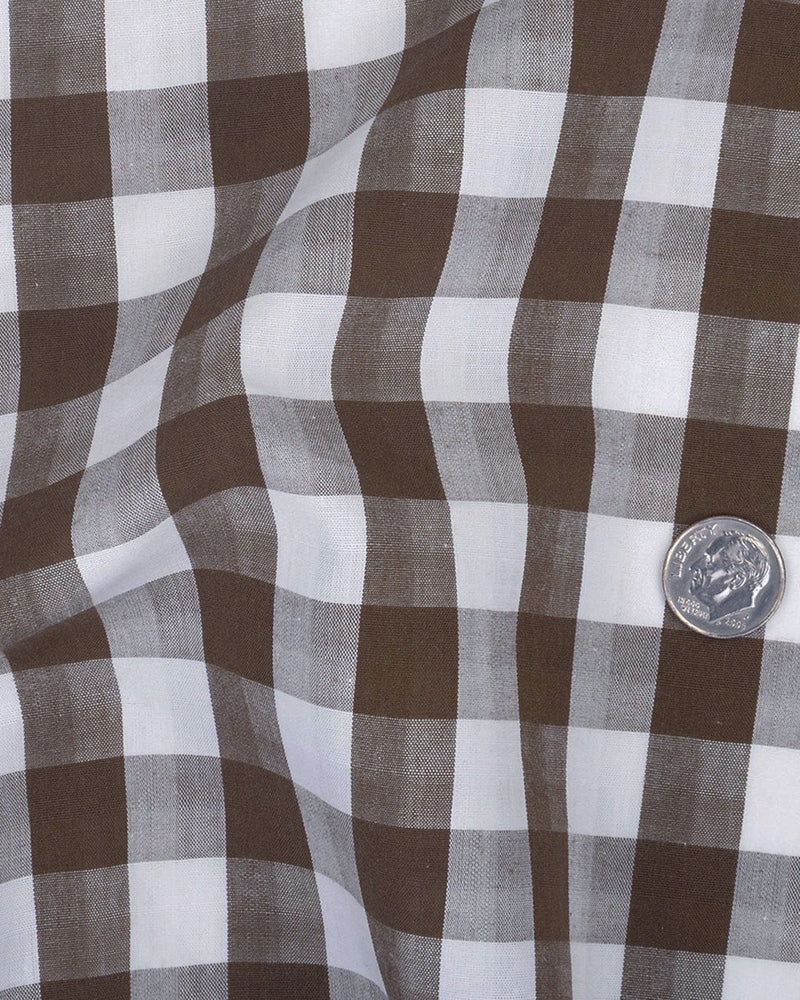 Braun-weiße Makro-Gingham-Karos