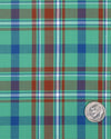 Grüner, rostblauer Tartan-Karo-Twill
